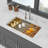Quartz Kitchen Sink - 30" X 19" X 9.65" Black Granite Composite Workstation Undermount Single Bowl Kitchen Sink-125252016
