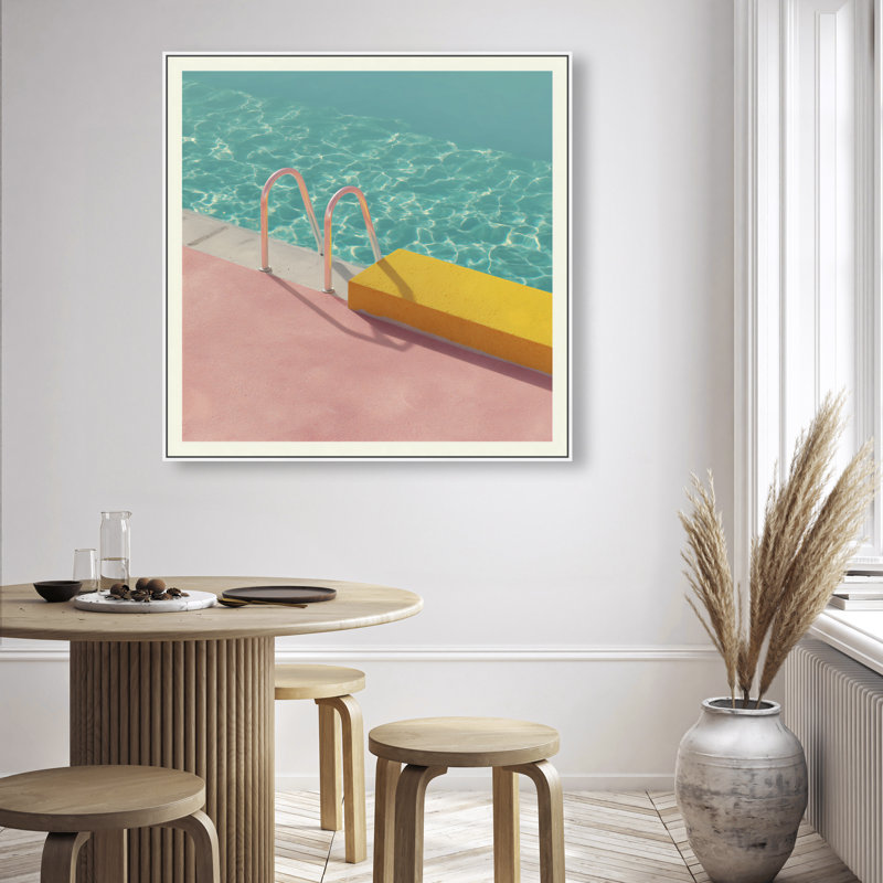 Poolside Symmetry II Print by Oliver Gal, 41"H x 41"W, White Floater Frame