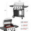 Barbecue au gaz 4 brûleurs avec tablettes latérales Royal Gourmet, 40 000 BTU avec couvercle en acier inoxydable, noir