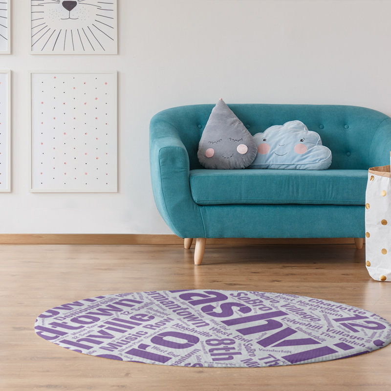 Chenille Indoor Rug, Round 5'