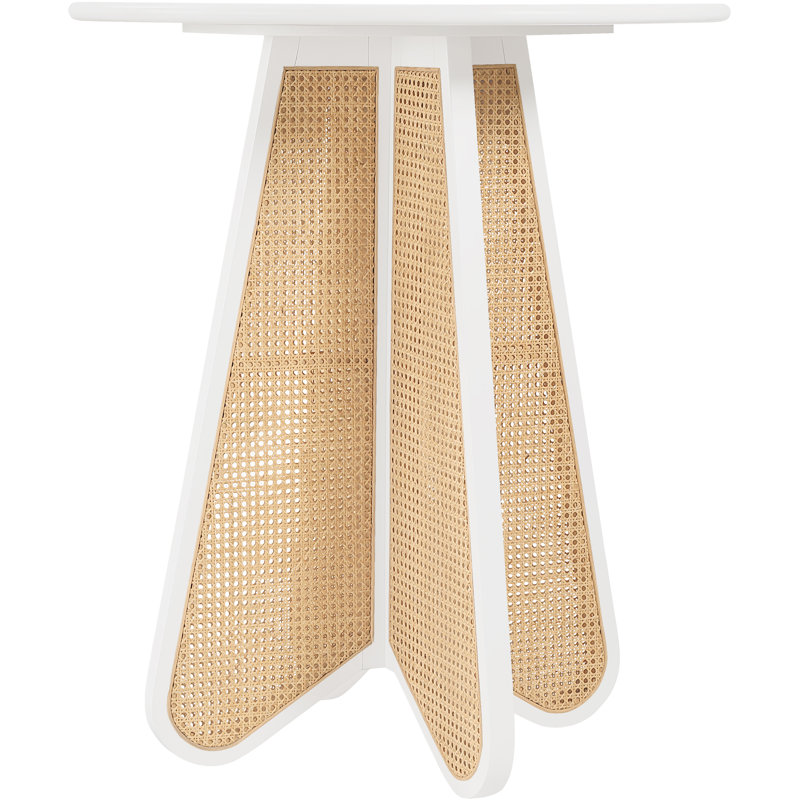 Table de bar Butterfly, H 42 po x L 36,25 po x l 36,25 po, Blanc/naturel
