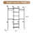 Wall Mount Clothes Rack with 4 Hanging Rods 6 Wire Shelves for Wardrobe Storage