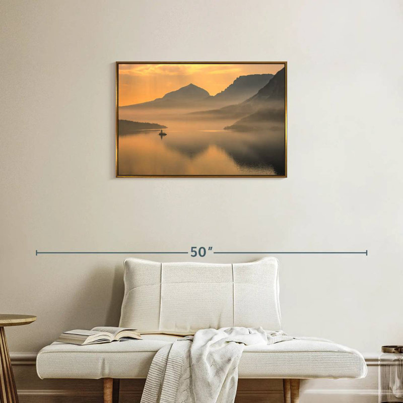 Saint Mary Mountain Lake, Cadre flottant doré, 31 po x 21 po