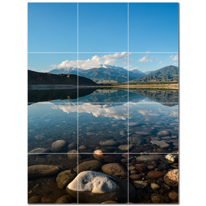Carreau de photo décoratif en céramique 48 po x 36 po PT500835: 12 po x 12 po (ensemble de 12)