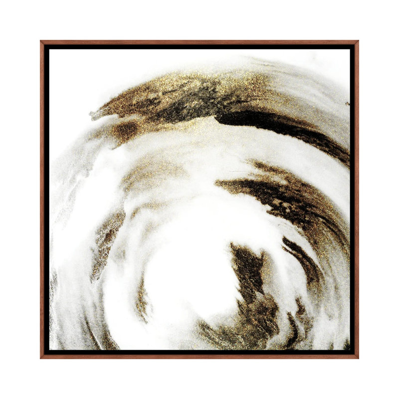 Smeared Circle I by Kimberly Allen - Print on Canvas, Brown Floater Frame, 66.04 cm H x 66.04 cm W