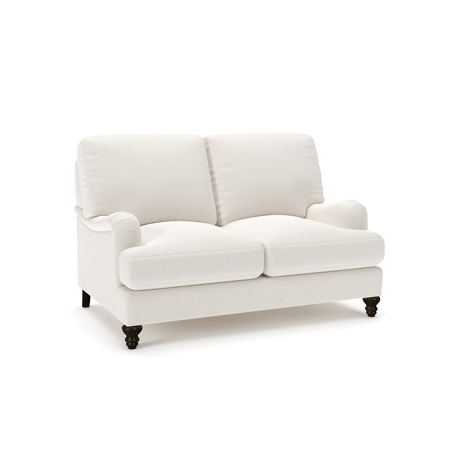 Walters 59'' Upholstered Loveseat, Lena Off White Performance Linen Blend