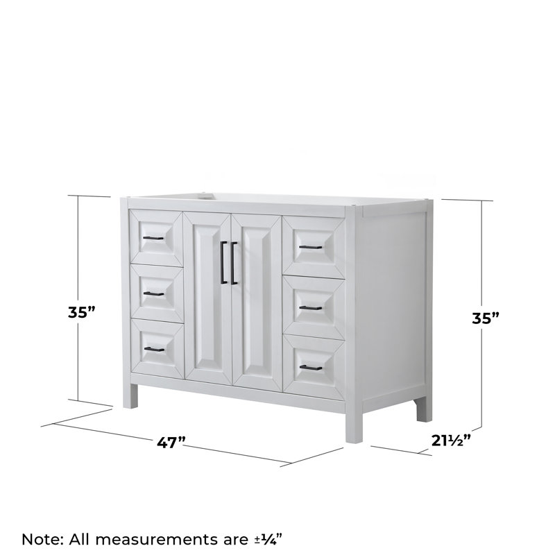 Daria 47'' W Single Bathroom Vanity Base, White/Matte Black