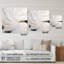Blanc et or ondulations de pierre - art mural abstrait en marbre acrylique pour le salon-210881944