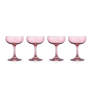 18oz 4pk Crystal Meridian Stemless Wine Glasses Blush - Godinger Silver