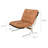 Edens Accent Chair with Chrome Metal Frame, Brown Tufted Faux Leather