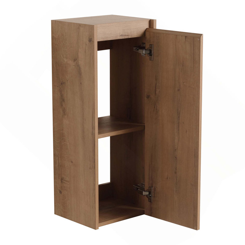 12-Inch Float Mounting Bathroom Side Cabinet With Soft Close Doors, Imitative Oak