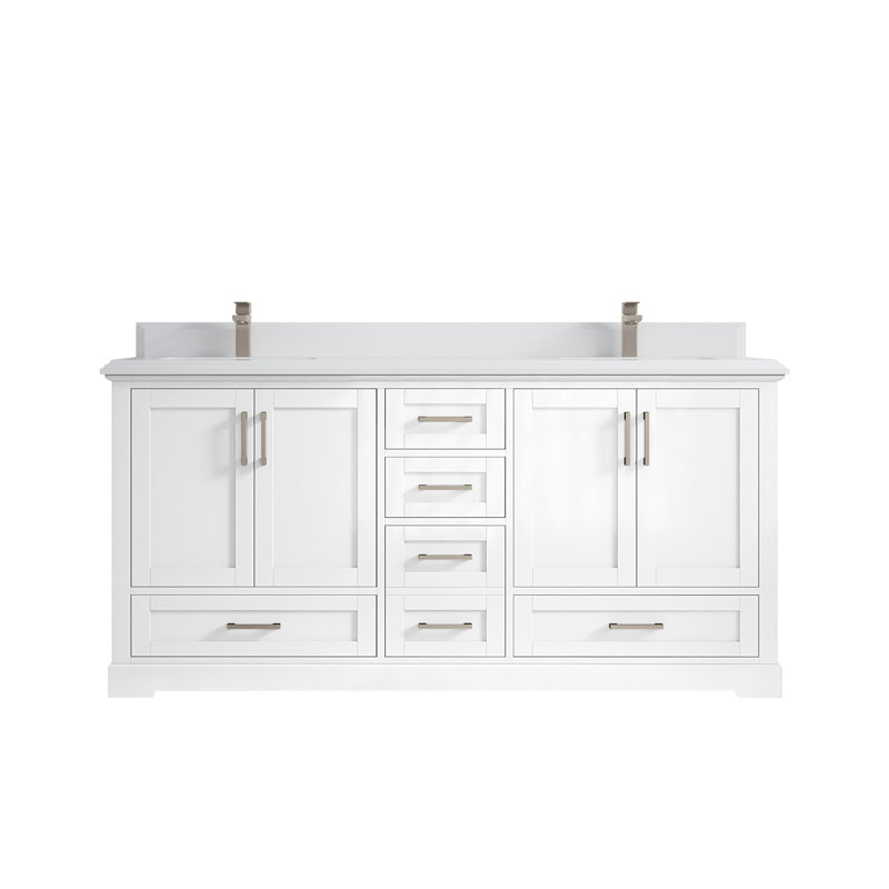 Ensemble de meuble-lavabo double 72 po Esin, Blanc