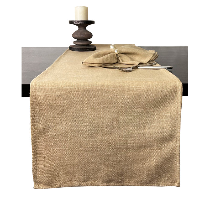 Modern Plain Design Everyday Table Runner, Beige, 54" x 16"