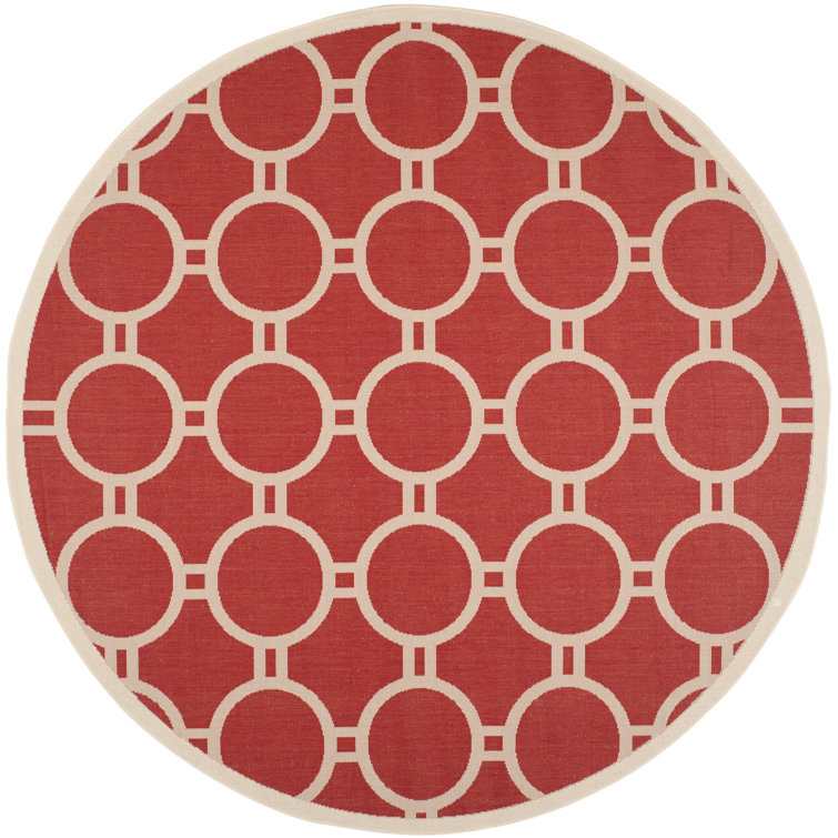 Arneshia Geometric Red/Bone Area Rug