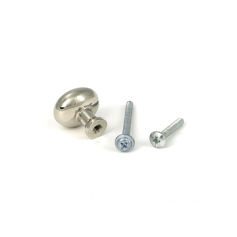 Moore Cabinet Knob, Polished Nickel, 0.98" Knob Diameter