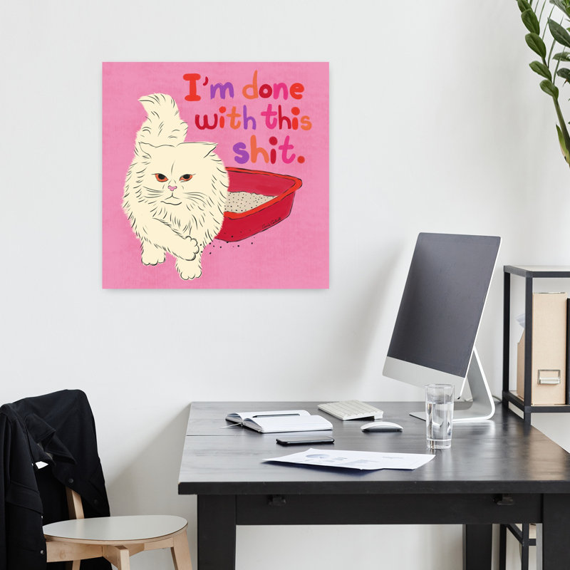 Art contemporain rétro, art de chat, H 18 po x l 18 po