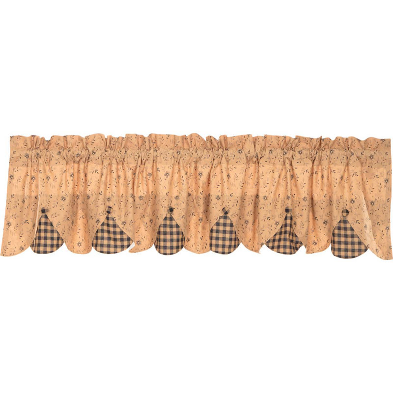 Cantonnière festonnée en coton Caudell, 18" L x 90" L