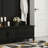 A Modern Black Hall Tree With Integrated Storage And 2 Large Drawers And An Extra-wide Mudroom Bench With 5 Coat Hooks Combines Practicality With Style.-375705646