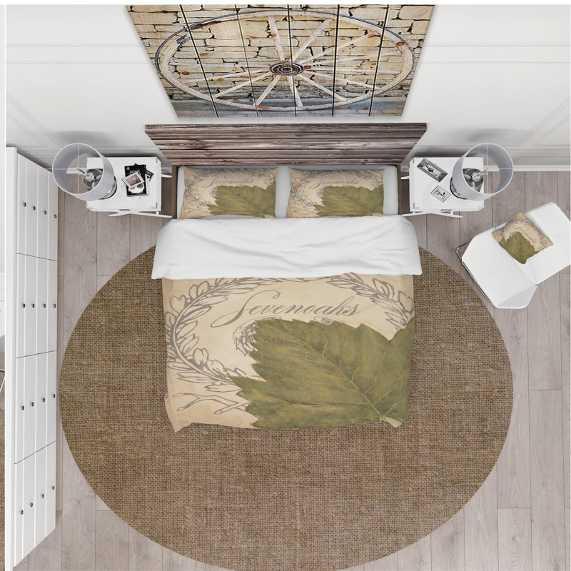 Ensemble de housse de couette french chateau wine i campagne, Housse de couette double / grand et 2 taies