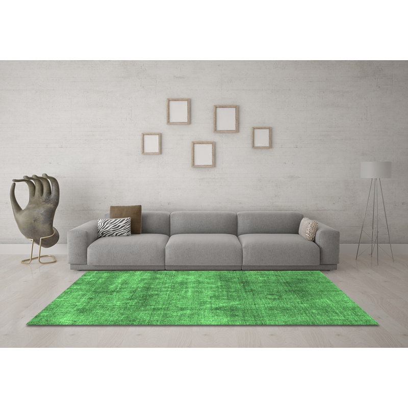 Washable Abstract Indoor Rug, Round 3'