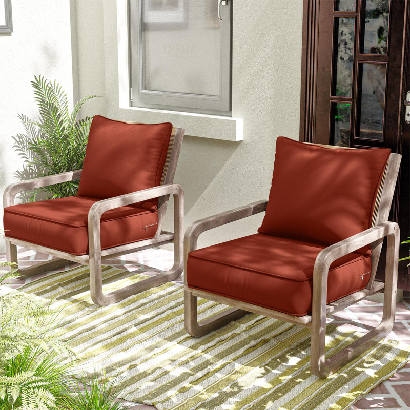 Outdoor Seat / Back Cushion, 22" W x 24" D, Rust Red