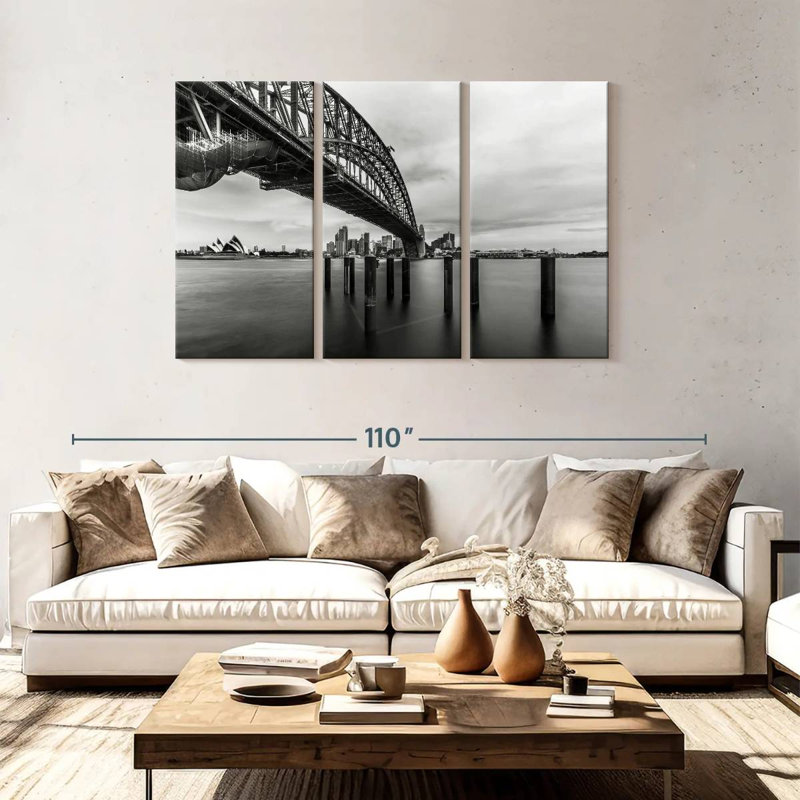 Rorry Cloudy Harbour Bridge, 48" H x 74" W