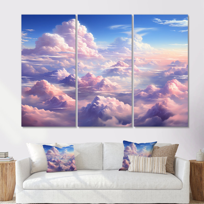 Kawaii Landscape Clouds I - Clouds, art mural sur toile, H 40 po x l 60 po x P 1 po, Toile tendue