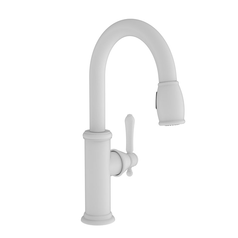 Chesterfield Pull Down Bar Faucet, Matte White