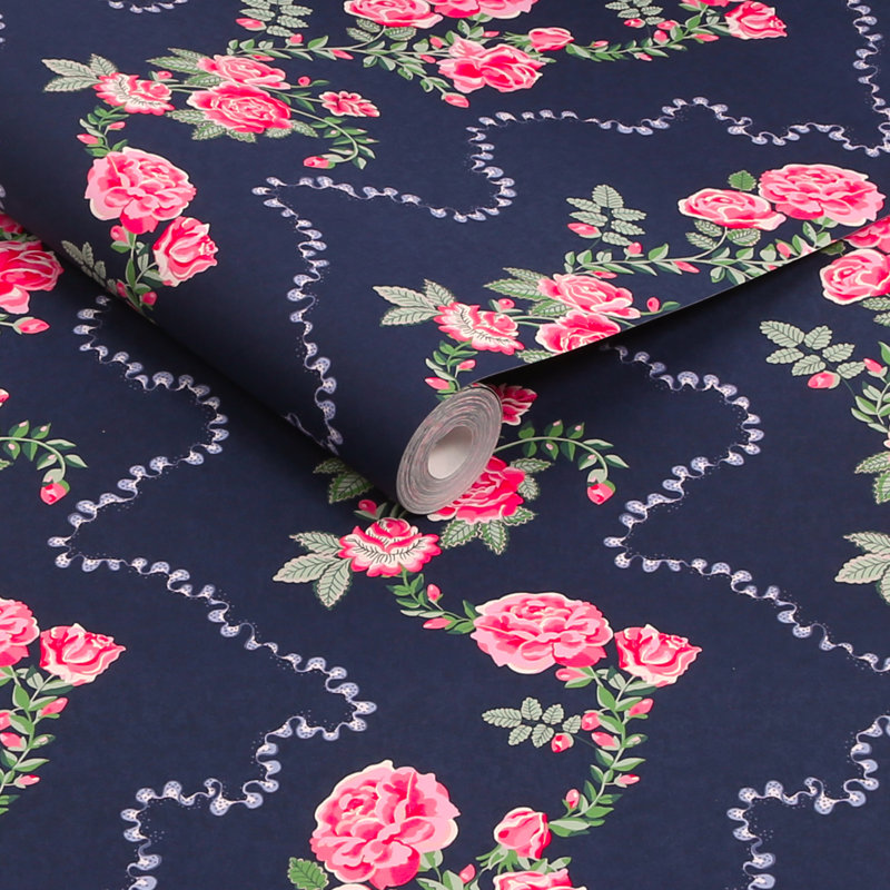 Papier peint Cath Kidston Rose Flutter, Marine