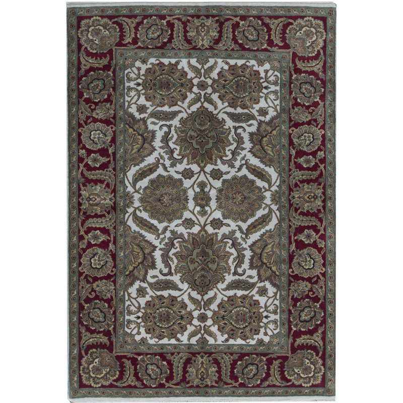 Tapis brun et rouge de haute qualité noué à la main Trinity
