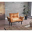 Canapé-lit futon deux places couleur moutarde riche, structure en métal, profondeur 125 cm, largeur 61 cm, hauteur 89 cm. Modèle moutarde avec support, profondeur 124 cm, largeur 61 cm, hauteur 89 cm, poids 13,6 kg
