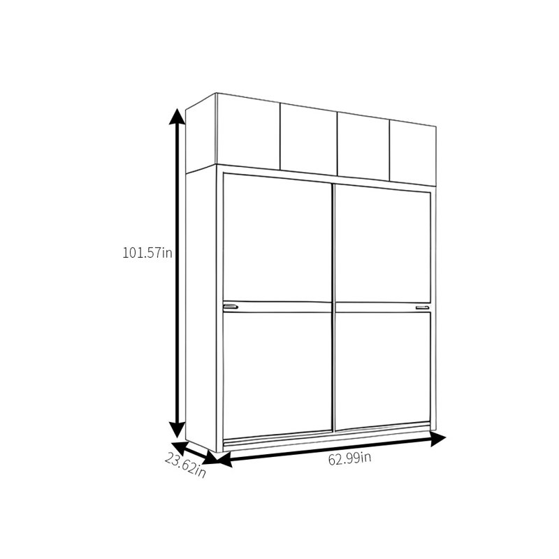 Armoire luxueuse et simple, H 102 po x l 63 po x P 24 po