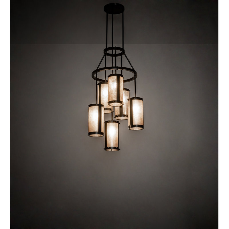 Luminaire suspendu cylindrique 6 lumières