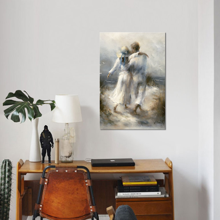 Reproduction d'art sur toile tendue, "Romantic" par willem haenraets, H 12 po x l 8 po x P 0,75 po, Toile tendue