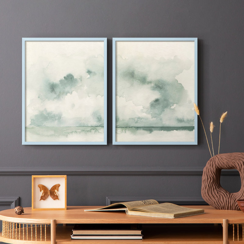«Ocean Impression I», reproduction encadrée de qualité supérieure - prête à être accrochée - aucun clou requis - aucun clou requis