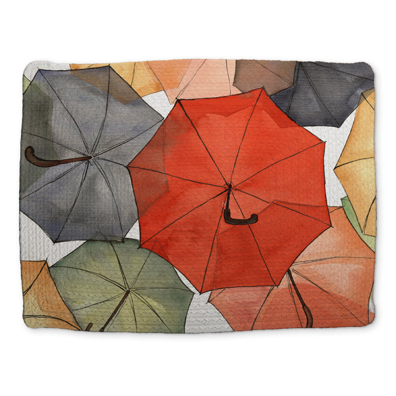 Object Red Braided Polyester Placemat - The Umbrellas of Petit Champlain