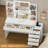Bureau de coiffeuse avec miroir et lumières-87053706