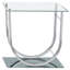 Table de bout carrée avec plateau en verre transparent et chrome Insco