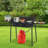3-Burner High Pressure Propane Outdoor Stove with Removable Side Shelves and Windscreen