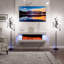 3-Sided Wall Mounted Electric Fireplace with Floating Mantel, Adjustable Remote Control-164550673-144932619