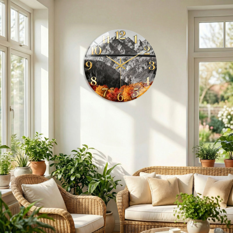 Horloge murale en verre, 40x40cm(15.7x15.7inch)