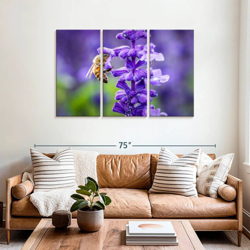 Brampt fleur et abeille, H 36 po x l 57 po