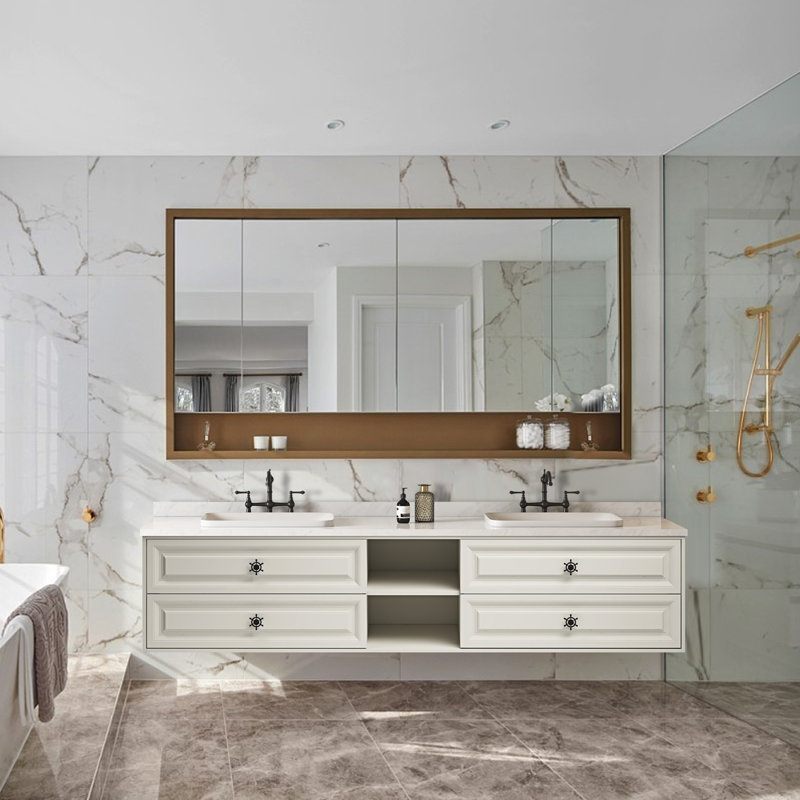 Base de meuble-lavabo double mural 96 po 96 po