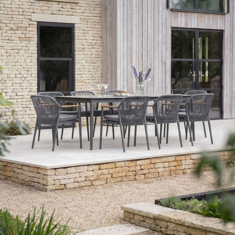 8 - Person Patio Dining Set with Rectangular Table , Cushions Included