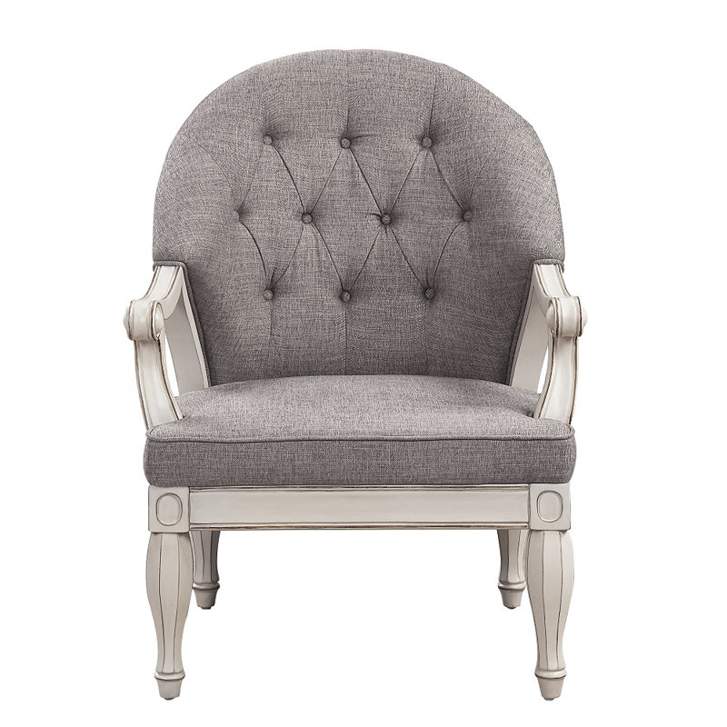Fauteuil gris et blanc antique