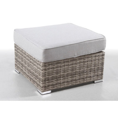 Ensemble de jardin avec coussin gris résistant aux intempéries, structure antirouille, 71 x 71 x 46 cm, mobilier de jardin moderne couleur rouille, 71 x 71 x 46 cm.