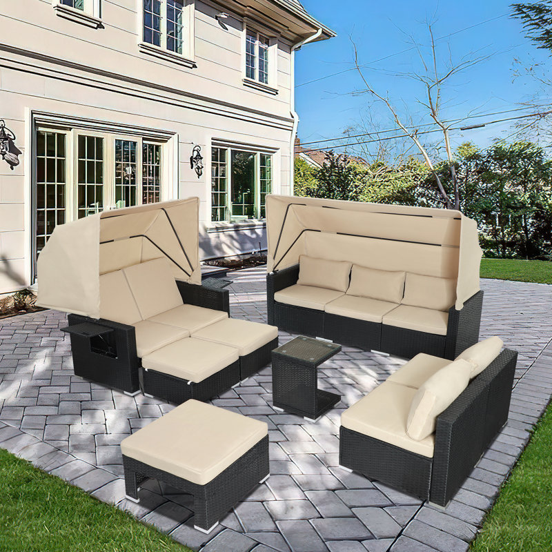 8 - Person Modular Patio Conversation Sets with Cushions