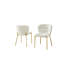 Ensemble de salle à manger rectangulaire en verre et acier inoxydable avec chaises d'appoint moelleuses-108795090