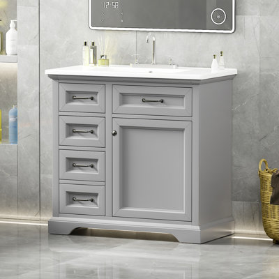 [Vidéo] Meuble-lavabo de 36 po avec lavabo