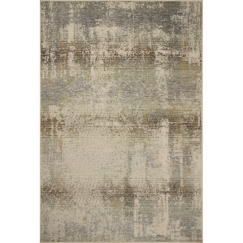 Loloi Saylor Smoke / Ivory Indoor/Outdoor Area Rug, Round 7'6"